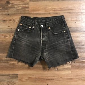 (SOLD on Depop) Levi’s 501 Cutoff Black Shorts